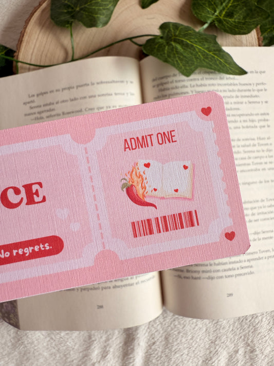 Spicy romance | Ticket bookmark