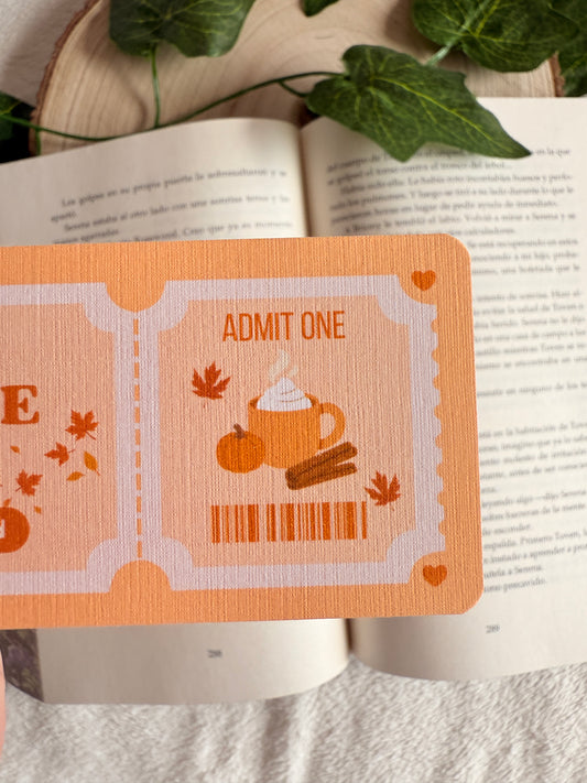 Pumpkin spice cafe | Ticket bookmark