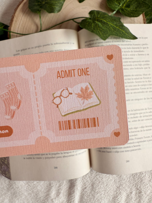 Cozy reader | Ticket bookmark