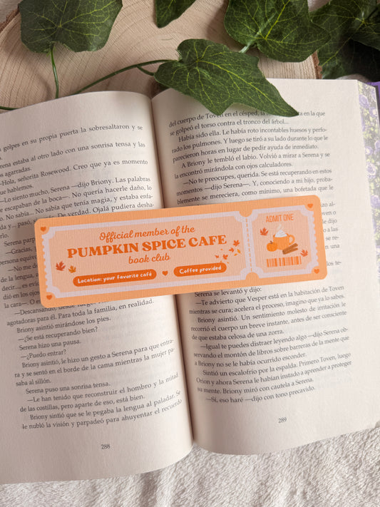 Pumpkin spice cafe | Ticket bookmark