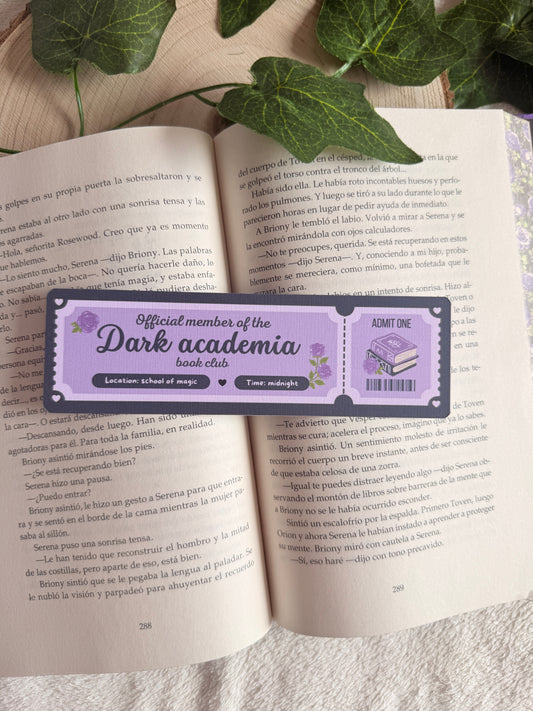 Dark academia | Ticket bookmark