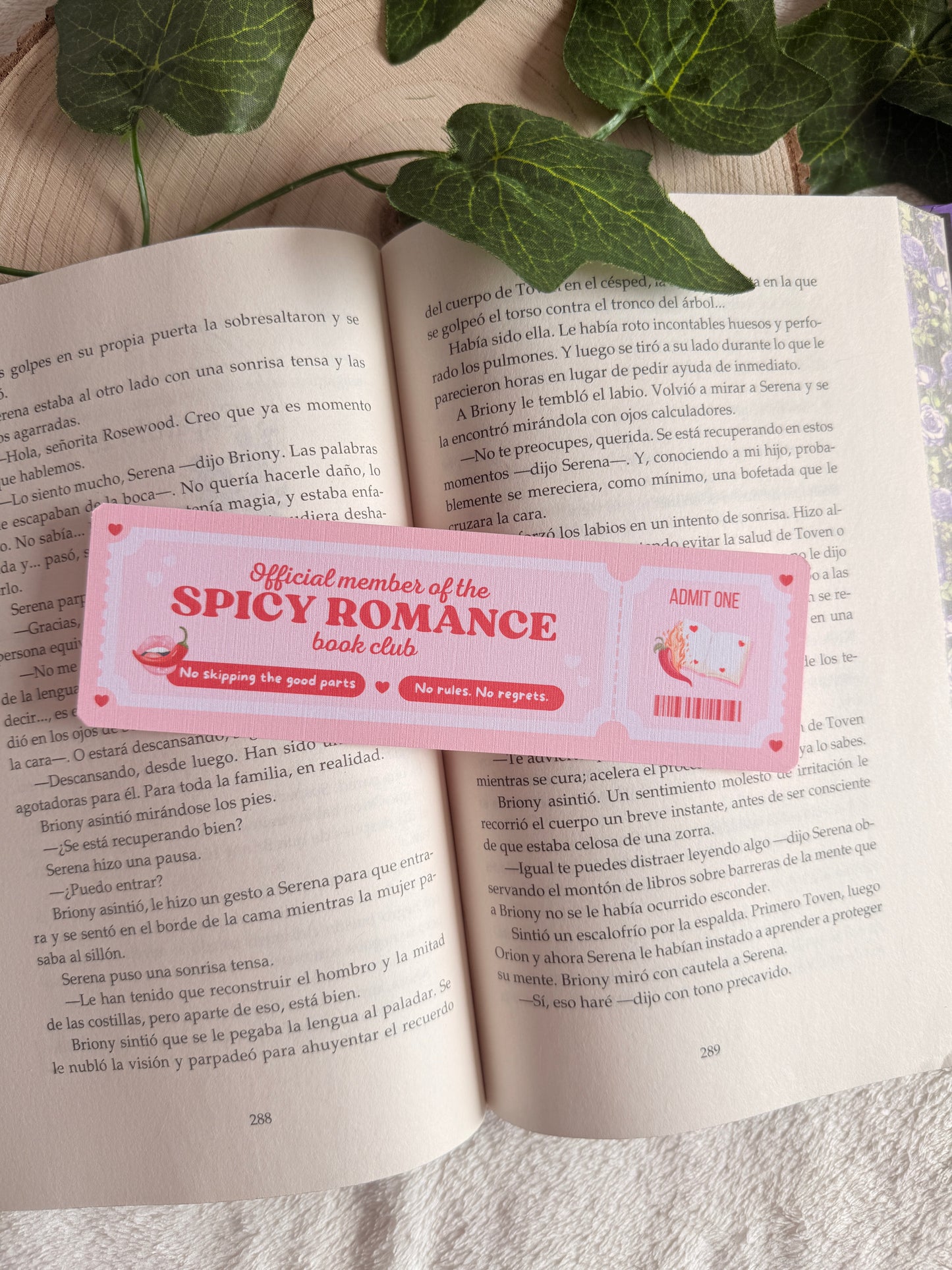 Spicy romance | Ticket bookmark