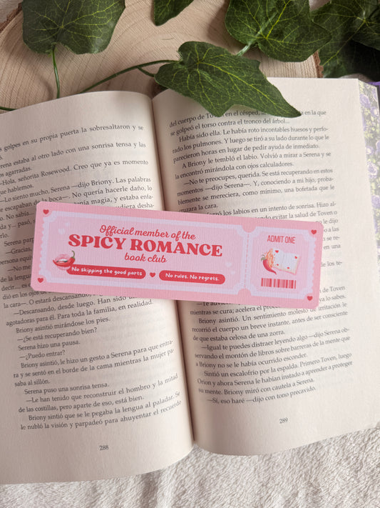 Spicy romance | Ticket bookmark