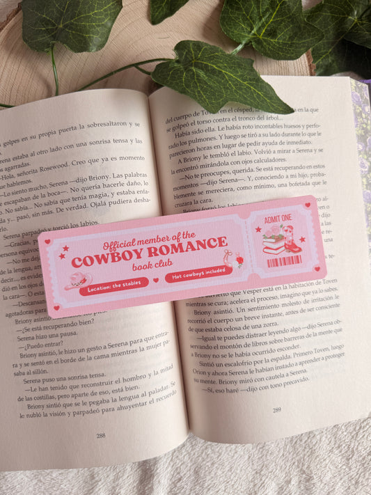 Cowboys romance | Ticket bookmark