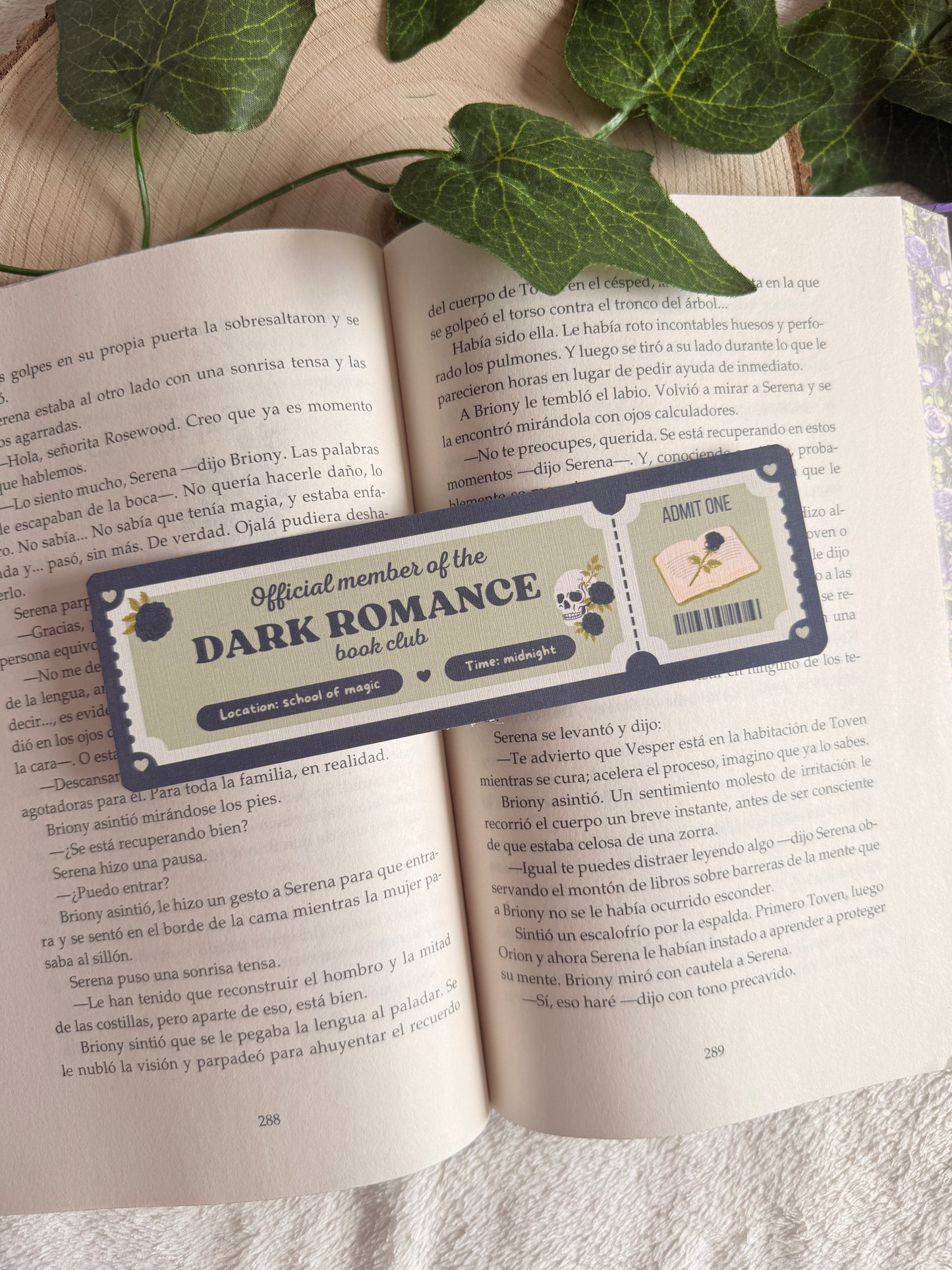 Dark romance | Ticket bookmark