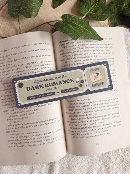 Dark romance | Ticket bookmark